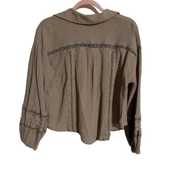 Free People Summer Stars Button Down Shirt Sz XS - Picture 10 of 15